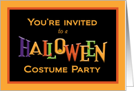 Colorful Halloween Costume Party Invitation card
