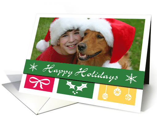 Happy Holidays photocard with colorful graphics and... (1138906)