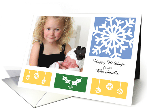 A colorblock holiday photocard with customized text card (1157954)