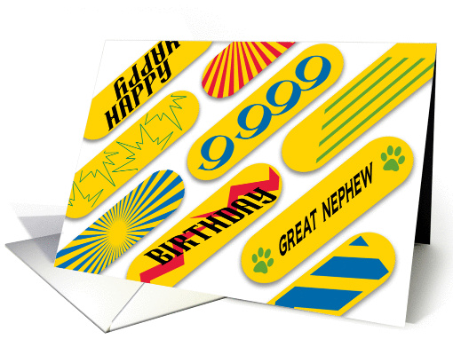 Skateboards Happy Birthday Great Nephew age 9 card (1234890)