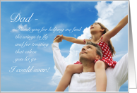 A Father’s Day thank you for helping a daughter to soar card