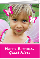 Photocard with butterflies for Great-Niece’s birthday card