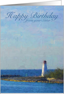 Lighthouse Birthday from Sister card