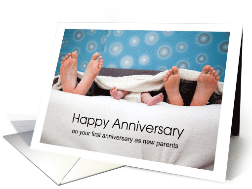 First Anniversary as new parents to niece and her husband card