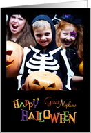 Colorful Happy Halloween Photocard for Great Nephew card
