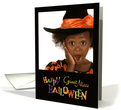 Colorful Happy Halloween Photocard for Great Niece card (1381348)