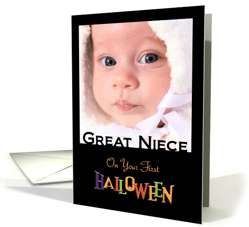 Colorful First Halloween Photocard for Great Niece card (1381358)
