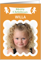 Merry Christmas Gingerbread photocard to customize name card