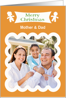 Merry Christmas photocard for Mother and Dad or customize relationship card