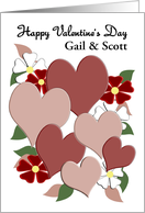 Valentine’s Greetings with Hearts and Flowers for you to customize card