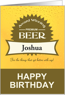 Beer-themed Happy Birthday to customize name card