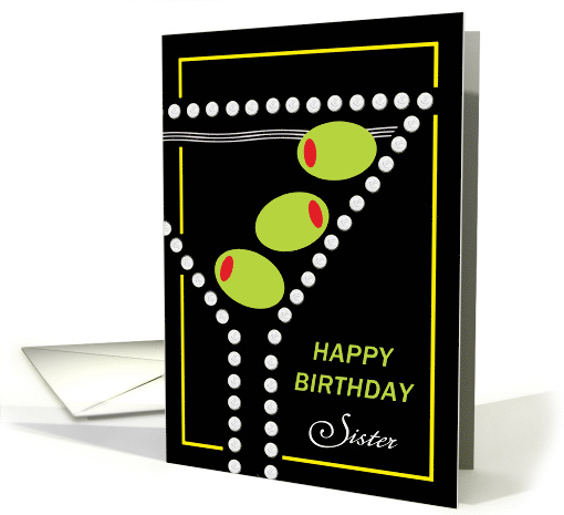 Martini with extra olives birthday greeting to customize... (1423594)