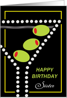 Martini with extra olives birthday greeting to customize relationship card