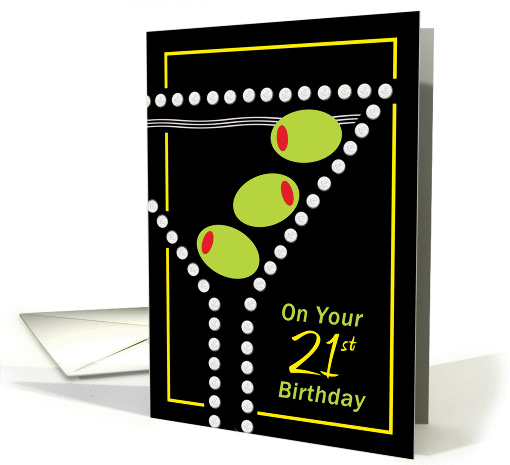 Martini with extra olives for a 21st birthday card (1423604)