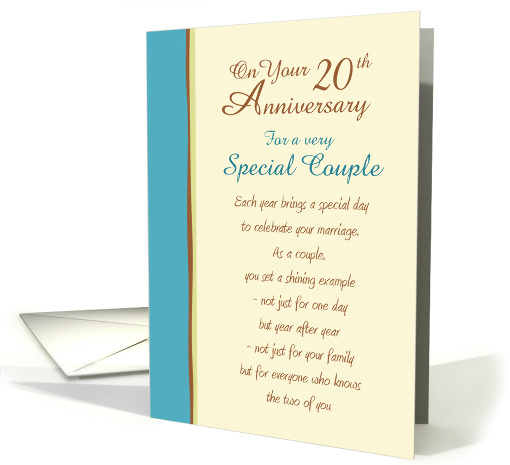 20th Anniversary wishes for a Special Couple card (1469550)
