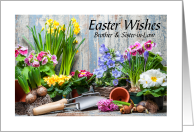 Spring planting brings Easter wishes for Brother and Sister-in-Law card