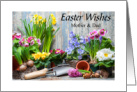 Beautiful flowers with Easter wishes for Mother and Dad card