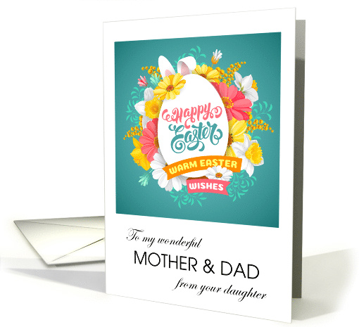 Easter egg bouquet with warm Easter wishes for Mother & Dad card