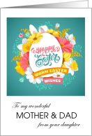 Easter egg bouquet with warm Easter wishes for Mother & Dad card