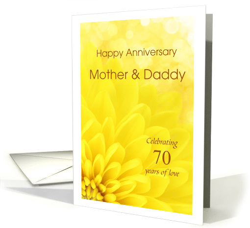 Yellow chrysanthemum for parents 70th Anniversary card (1648994)