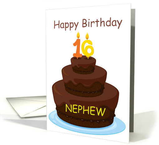 Chocolate birthday cake for nephew's 16th birthday card (1670112)