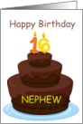 Chocolate birthday cake for nephew’s 16th birthday card