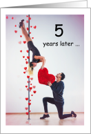 Head over Heels in Love 5 Year Anniversary card