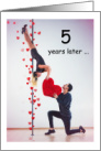 Head over Heels in Love 5 Year Anniversary card