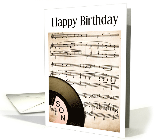 45th Birthday for Son with 45 vinyl record card (1770774)