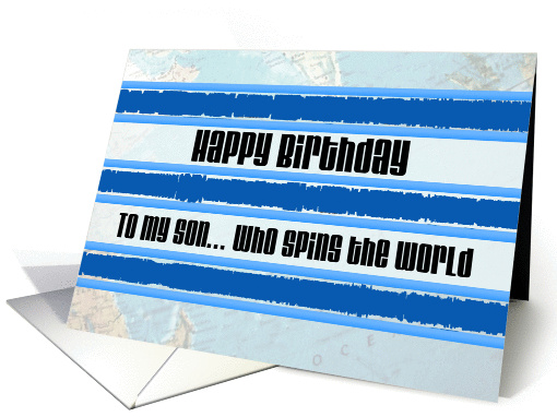 Happy Birthday to a DJ son with music waves card (926566)