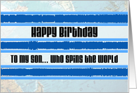 Happy Birthday to a DJ son with music waves card