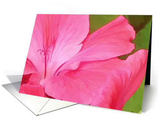 Pink Geraniums watercolor blank inside card (939066)
