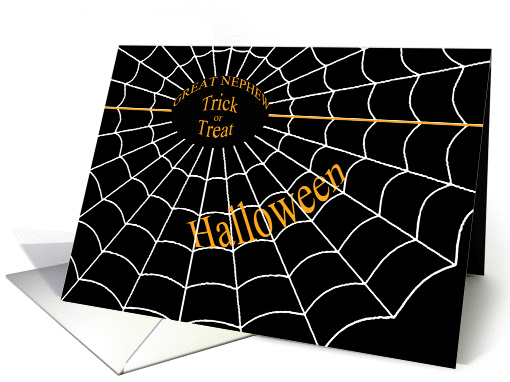 Trick or Treat Halloween spiderweb for Great Nephew card (939196)