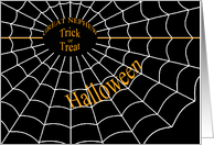 Trick or Treat Halloween spiderweb for Great Nephew card