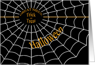 Trick or Treat Halloween spiderweb for Great Niece card