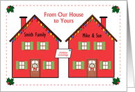 Holiday Greetings from Our House to Yours personalize for recipient card