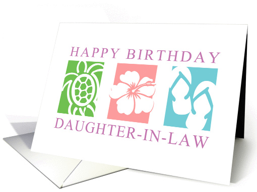 Hawaiian theme Birthday Daughter-in-Law card (965261)