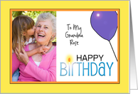 Happy Birthday Grandma candle and ballon photo card