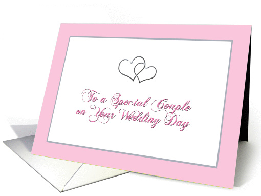 Silver tone hearts for a special couple on their wedding day card