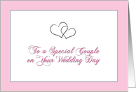 Silver tone hearts for a special couple on their wedding day card