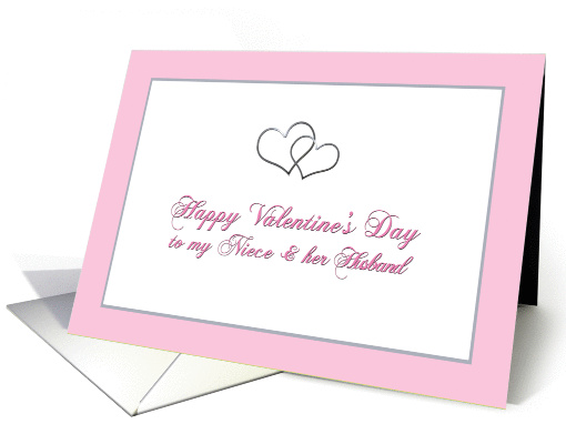 Silver tone hearts Happy Valentine's Day Niece and her husband card