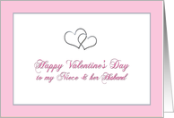 Silver tone hearts Happy Valentine’s Day Niece and her husband card