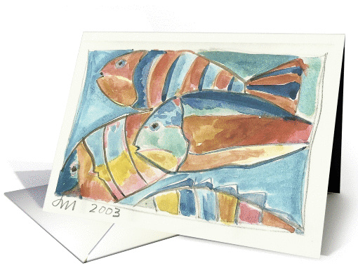 Painted Fish Blank Note card (773385)