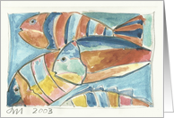Painted Fish Blank Note Card