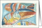 Painted Fish Blank Note Card