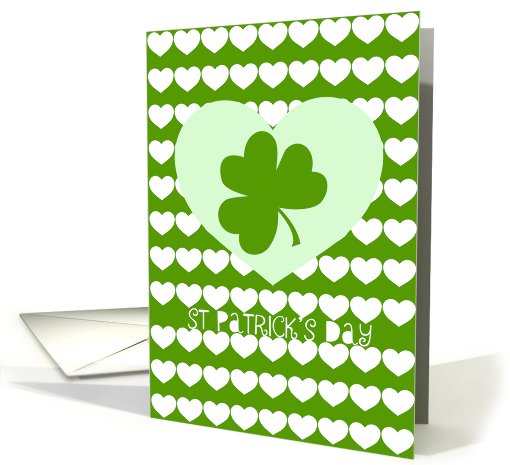 St. Patrick's Day, Shamrock in Big Heart card (774835)