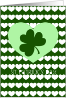 St. Patrick’s Day, Shamrock in Big Heart card