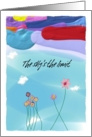 The sky’s the limit as you recover from your injury, with flowers card