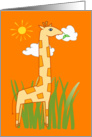 Twiga giraffe sends his love during pediatric leukemia treatments card