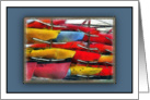 Colorful kayaks signal prostate cancer treatments card
